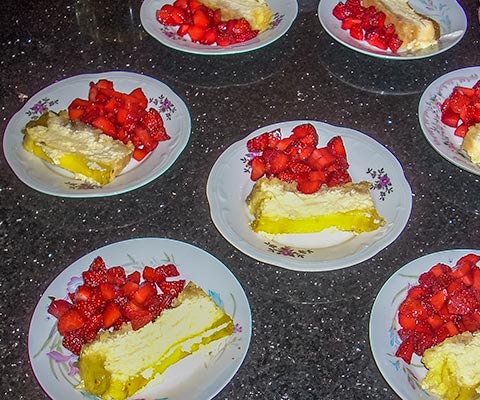 Feengold mit Erdbeeren